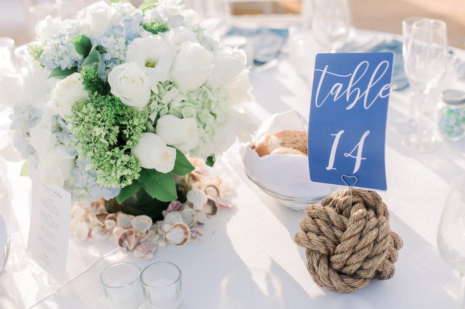 Nautical Wedding with Manila, Bright Blue and White