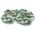 Figure Eight Infinity Knot Napkin Rings Stripe, Tropical Colors, Set of 4 napkin ring Mysticknotwork.com Green 