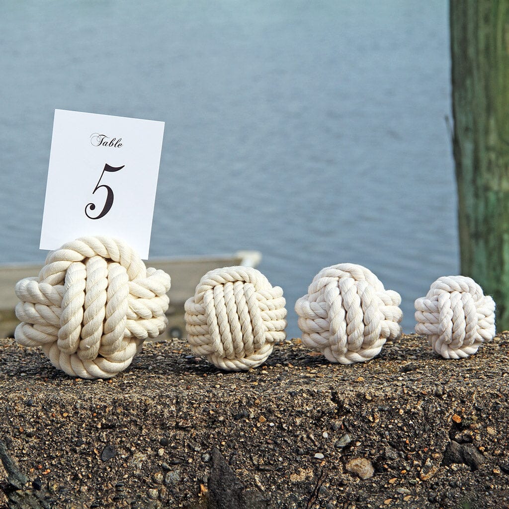 Nautical Knot Card Holder, White, 6", 3-Pass nautical wedding Mysticknotwork.com 