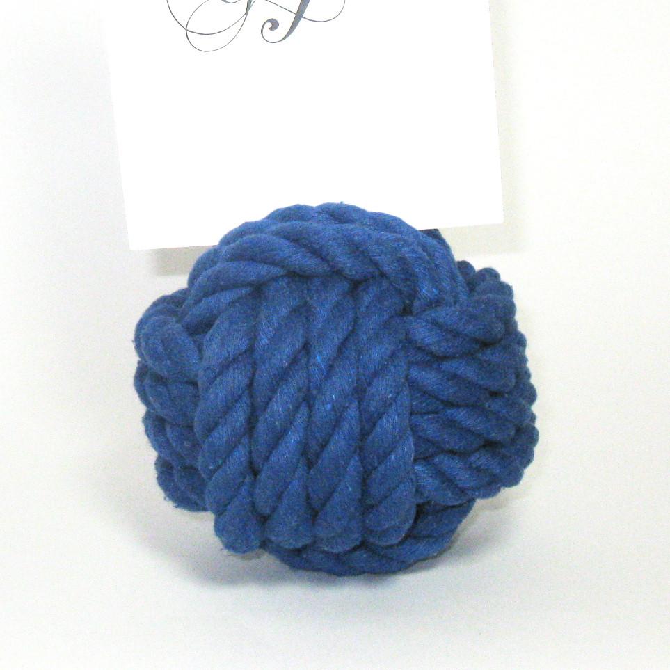 Nautical Knot Nautical Knot Card Holder, Blue, 4.5&quot;, 4-Pass handmade at Mystic Knotwork