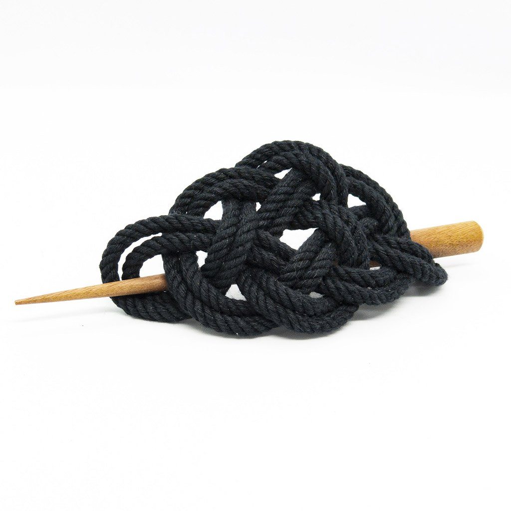 Celtic Weave Hair Stick Barrette in 17 Colors hair accessory Mystic Knotwork Black 