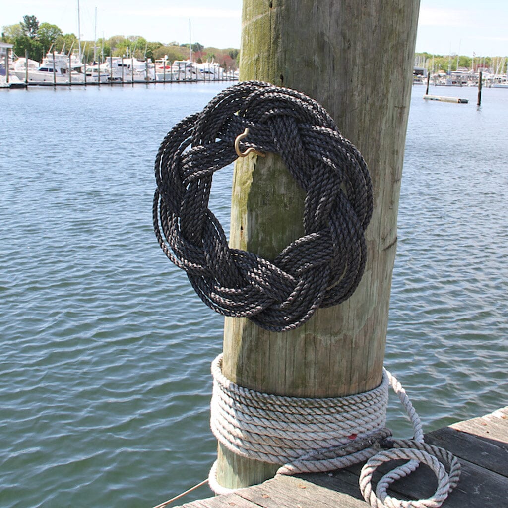 Nautical Wreath, Lobster Rope Sailor Knot Exterior Grade, Charcoal Mystic Knotwork 