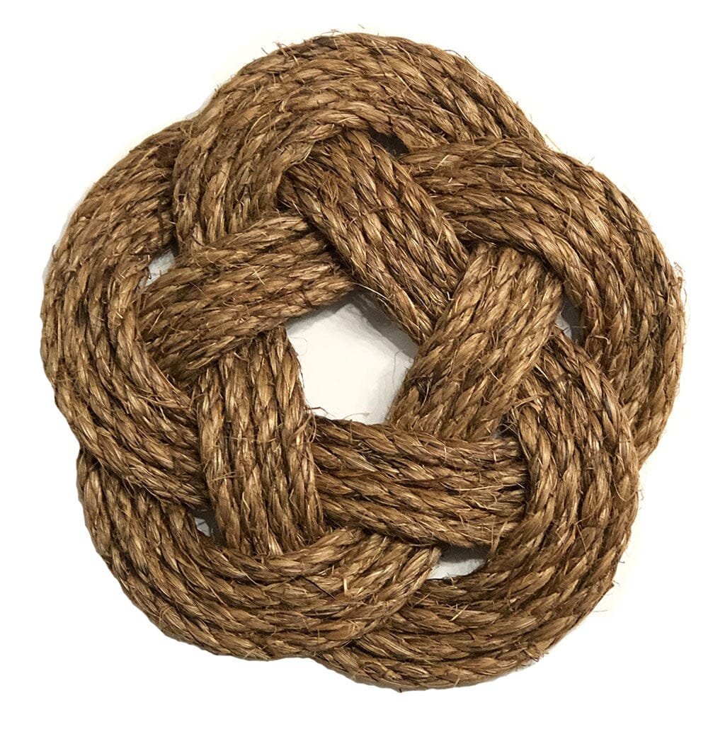 10&quot; Nautical Sailor Knot Trivet, Manila Rope, Large trivet Mysticknotwork.com 