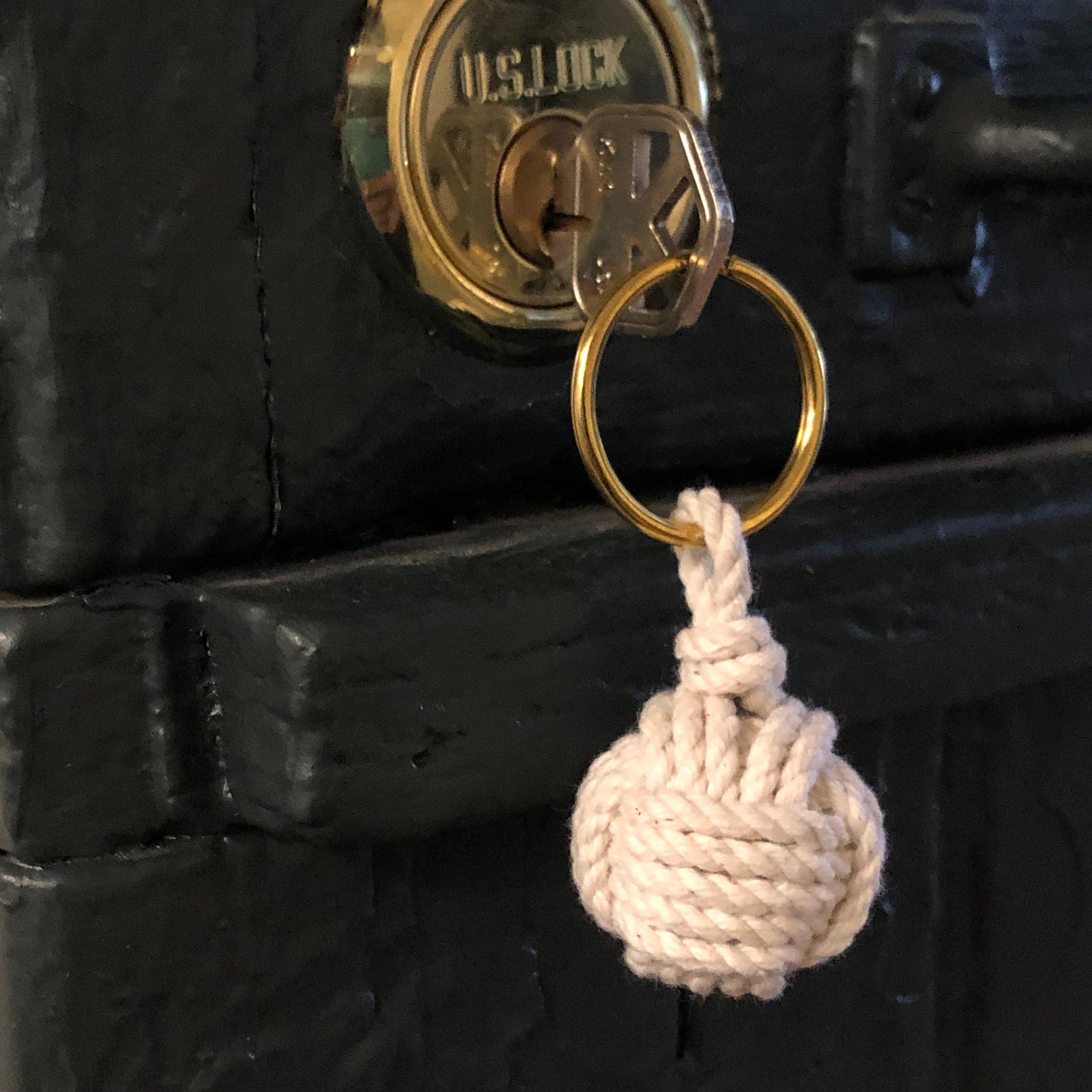 Monkey fist key chain on key