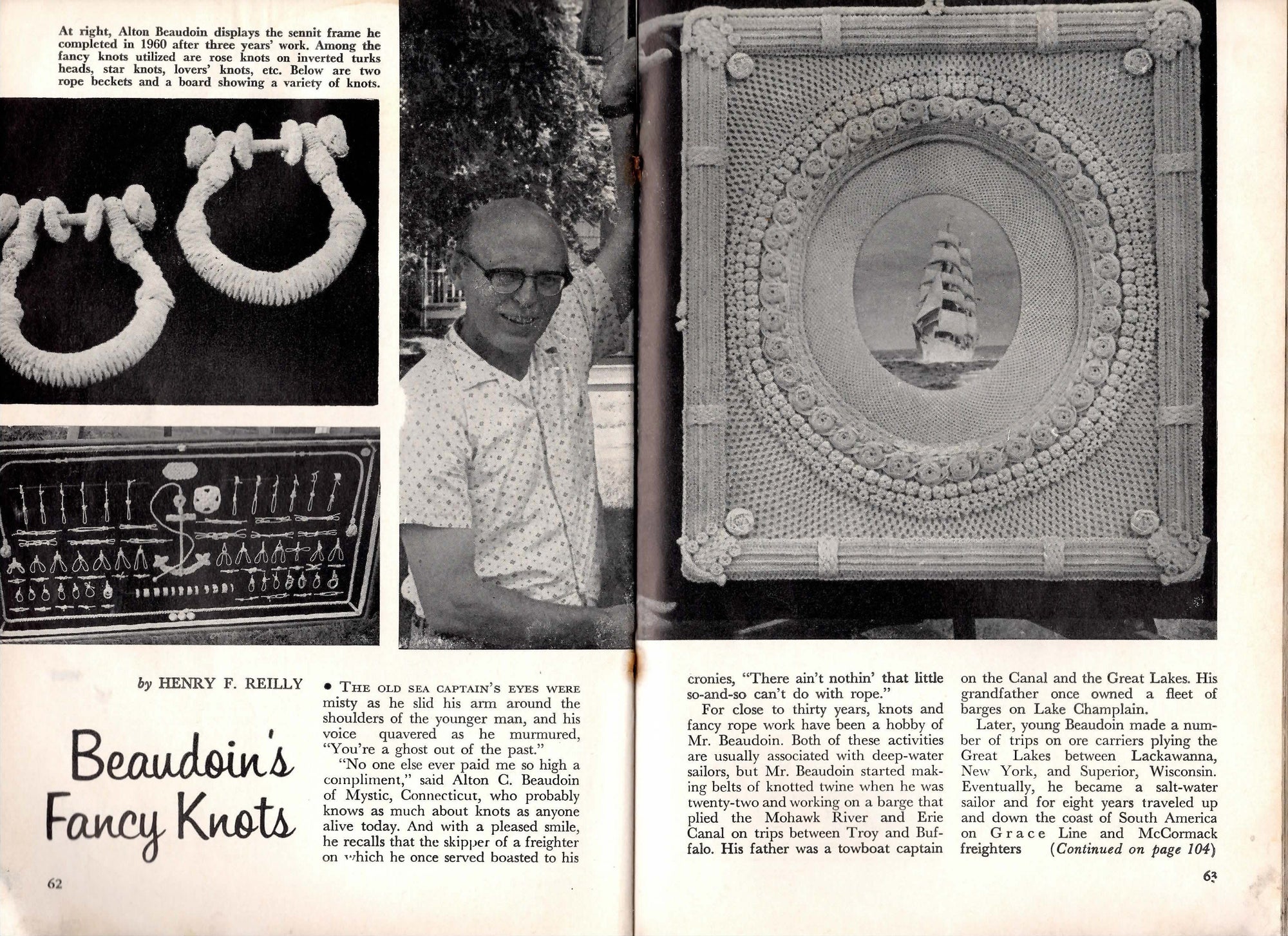 Beaudoin's Fancy Knots - Yankee Magazine - January, 1964