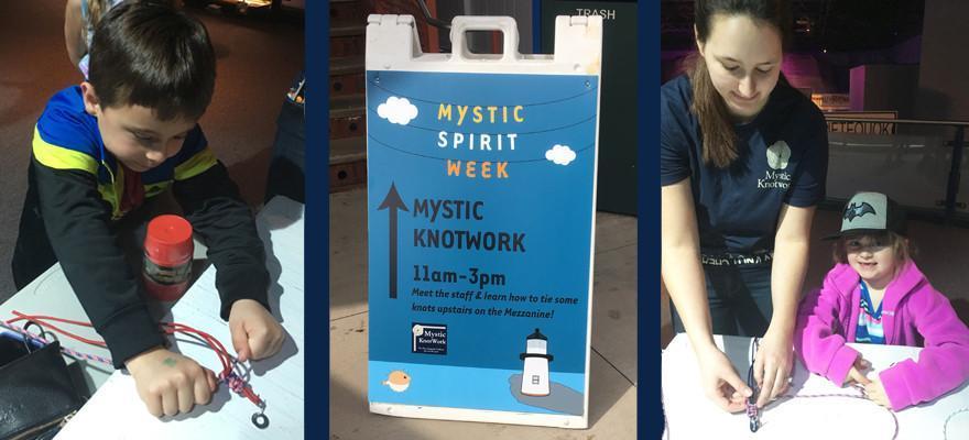 Making Paracord Bracelets at Mystic Aquarium's 2nd Annual Spirit Week