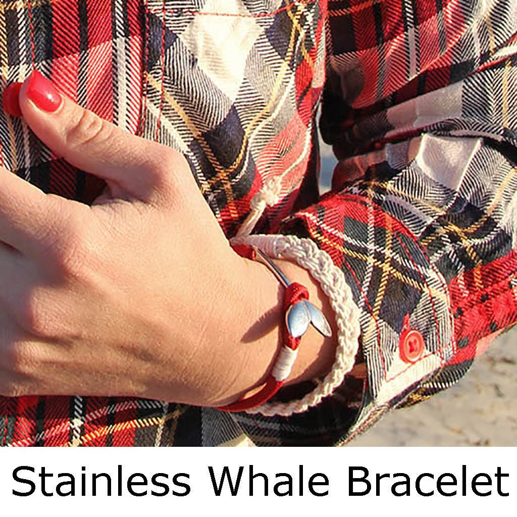 Nautical Whale Tail Bracelets with Stainless Steel