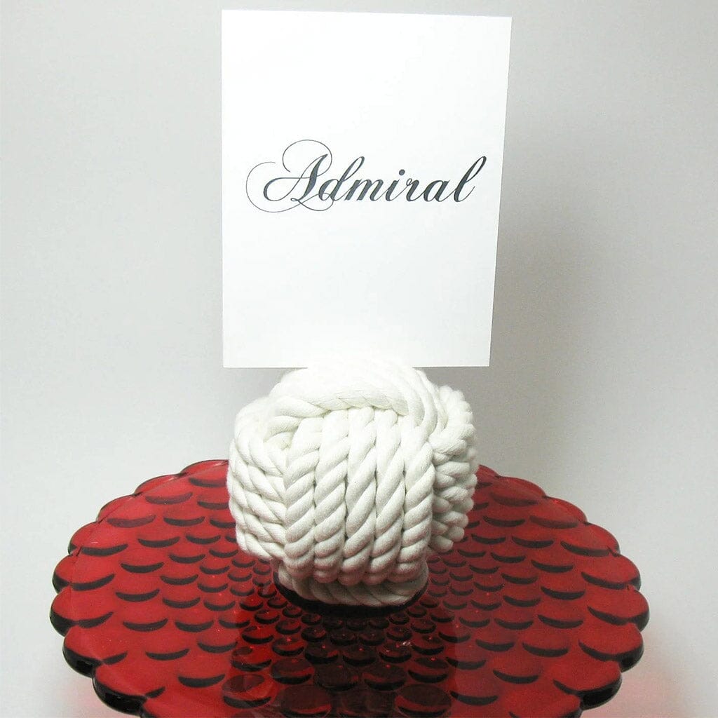 Nautical Knot Card Holder, White, 4.5", 5-Pass nautical wedding Mysticknotwork.com 