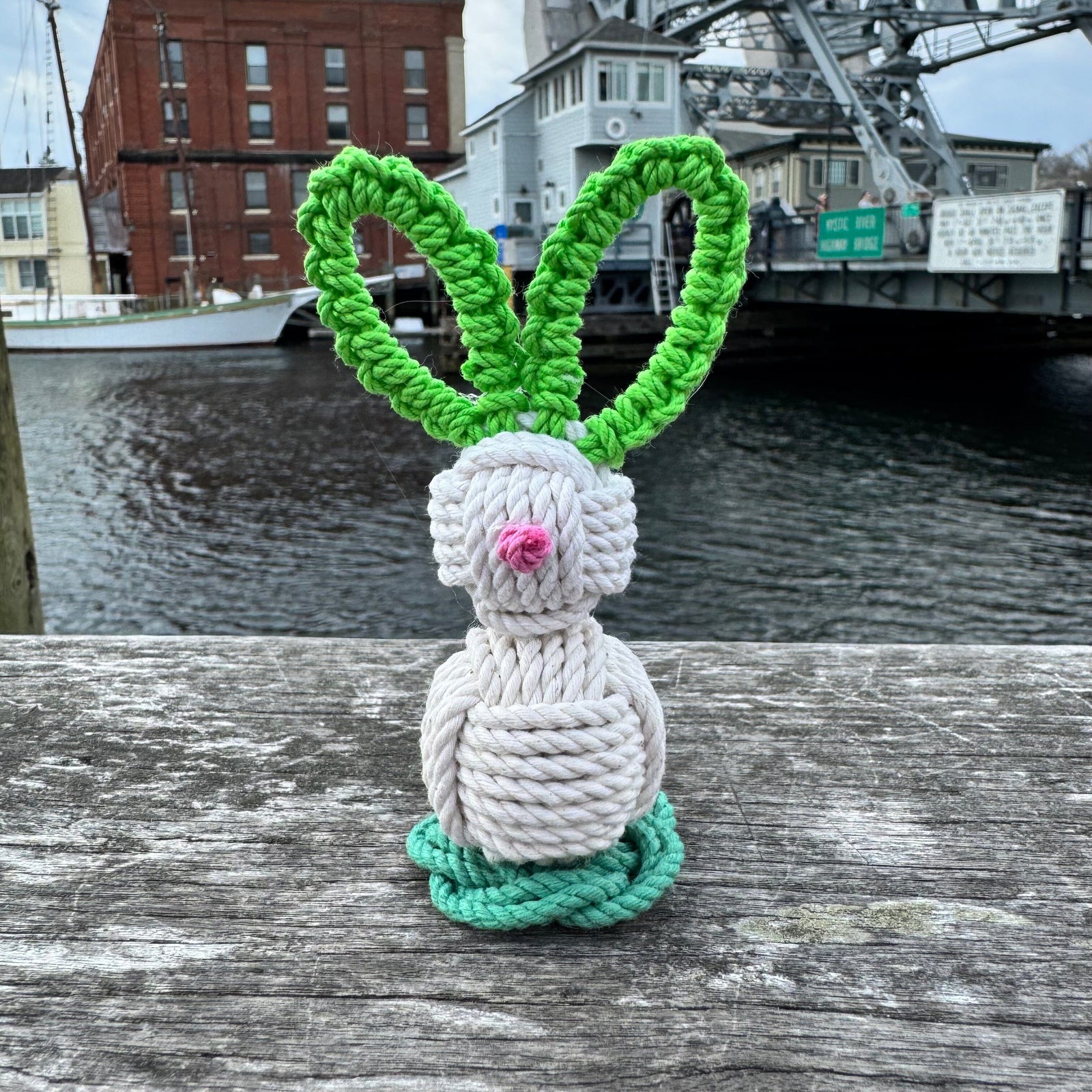 Monkey Fist Knot Easter Bunny Mystic Knotwork Lime Green 