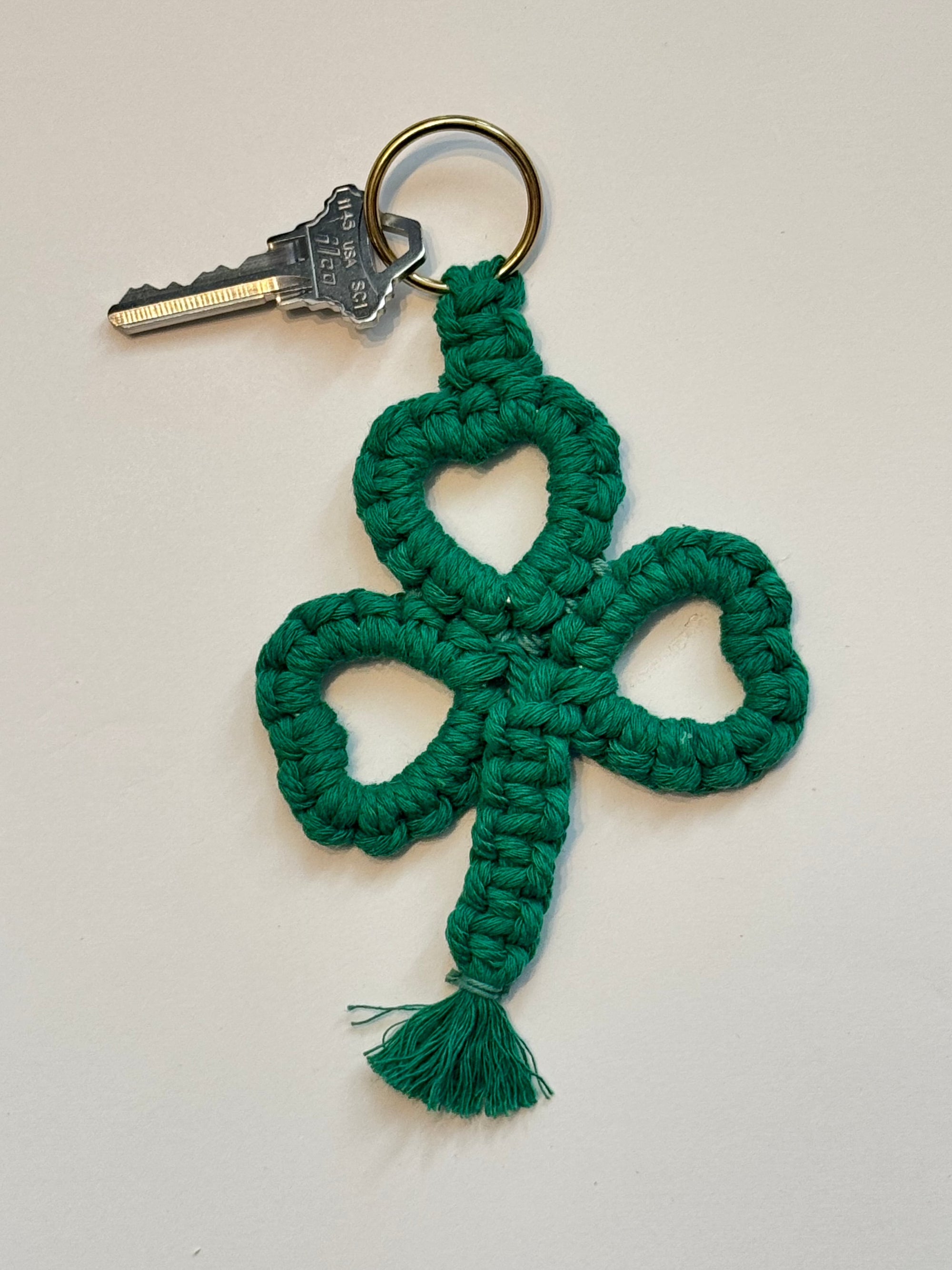 Macrame Shamrock Keychain Mystic Knotwork 