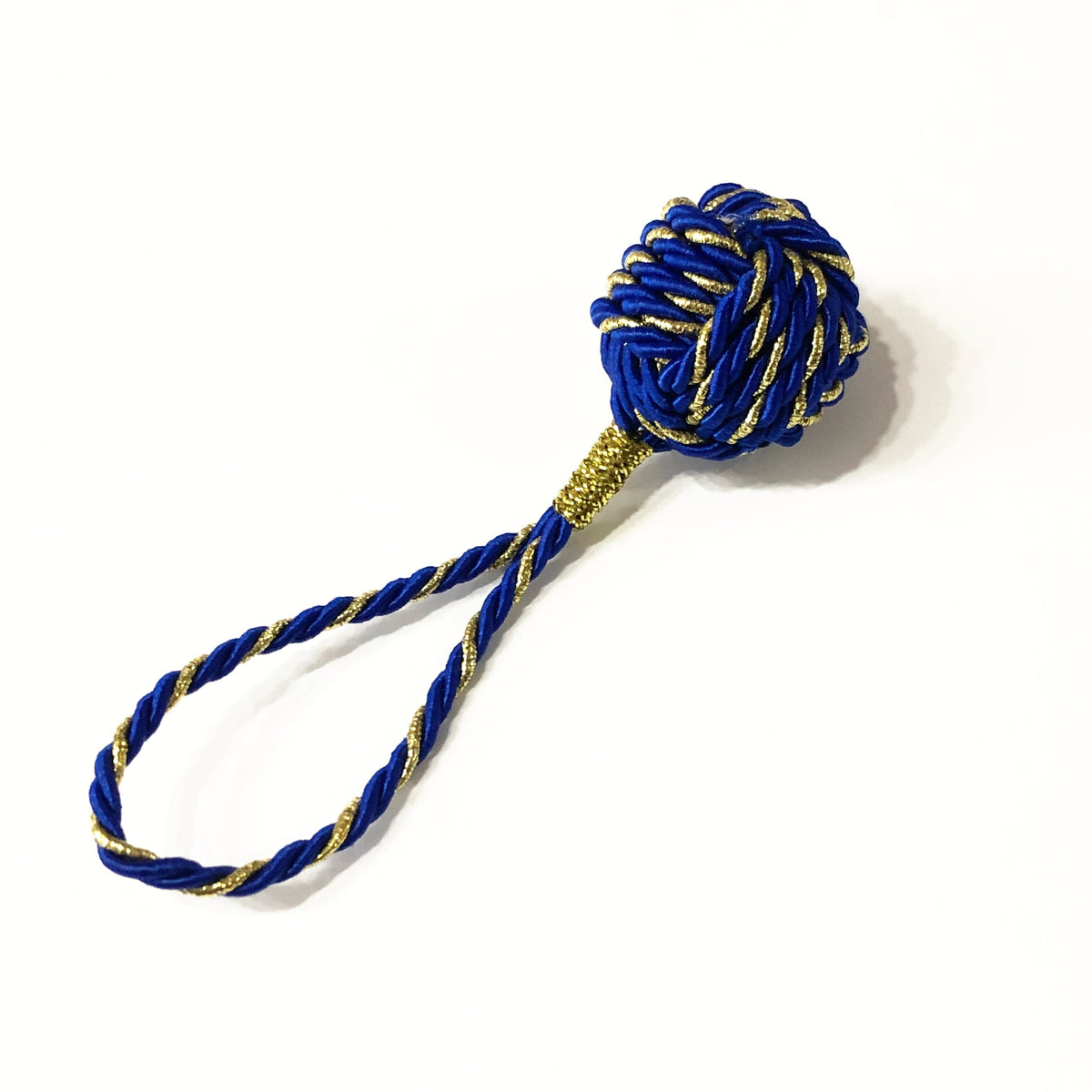 Nautical Christmas Ball Ornament Metallic Monkey Fist Mystic Knotwork Royal and Gold 