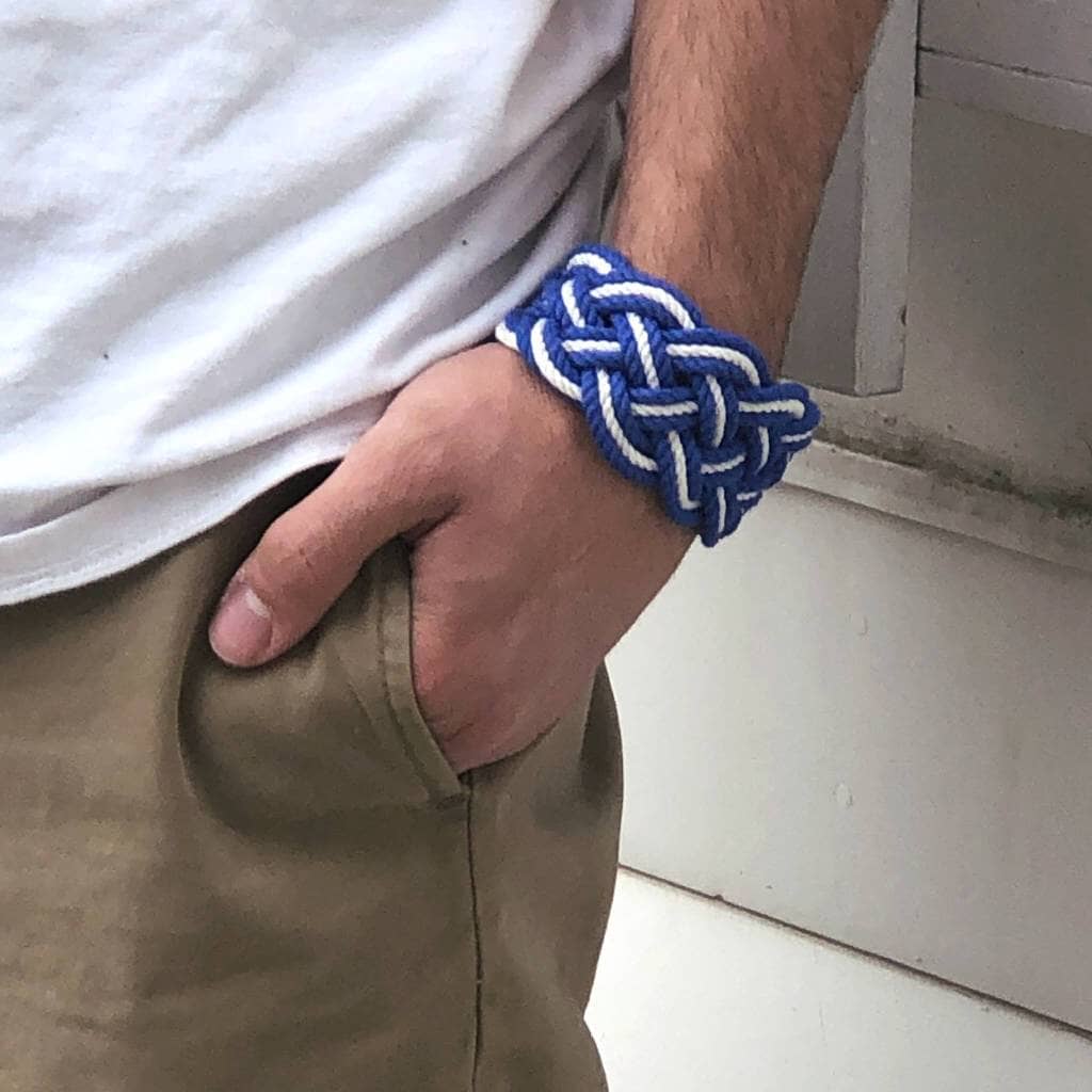 Wide Nautical Sailor Bracelet Cotton Weave