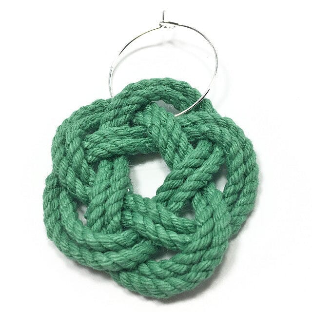 Sailor Knot Wine Charms Woven turkshead knot kitchen Mysticknotwork.com Green 