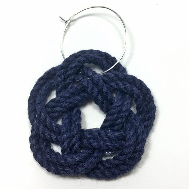 Sailor Knot Wine Charms Woven turkshead knot kitchen Mysticknotwork.com Navy 