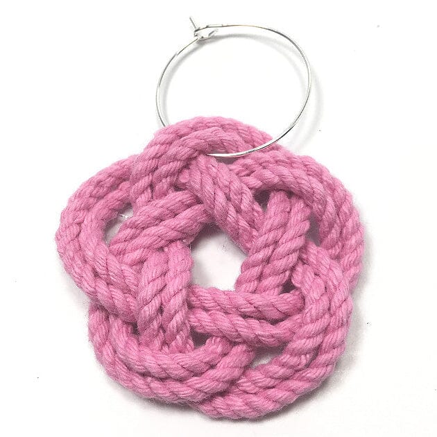 Sailor Knot Wine Charms Woven turkshead knot kitchen Mysticknotwork.com Pink 