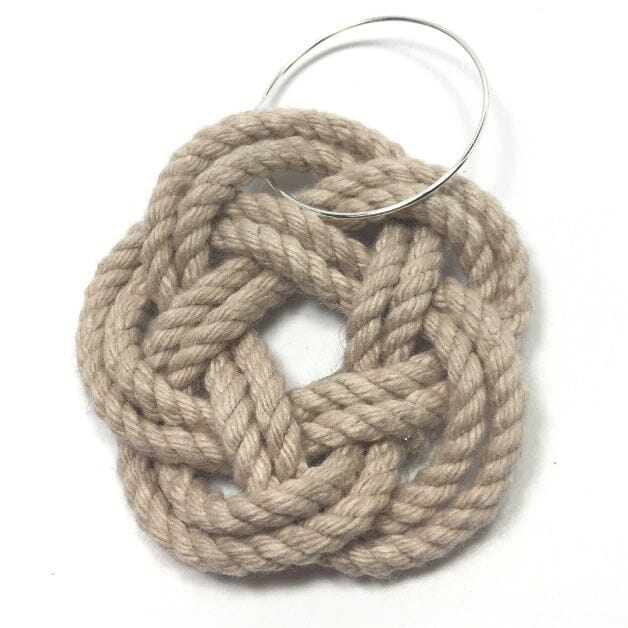 Sailor Knot Wine Charms Woven turkshead knot kitchen Mysticknotwork.com Tan 