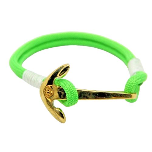 Lime Nautical Anchor Bracelet Brass Mystic Knotwork 