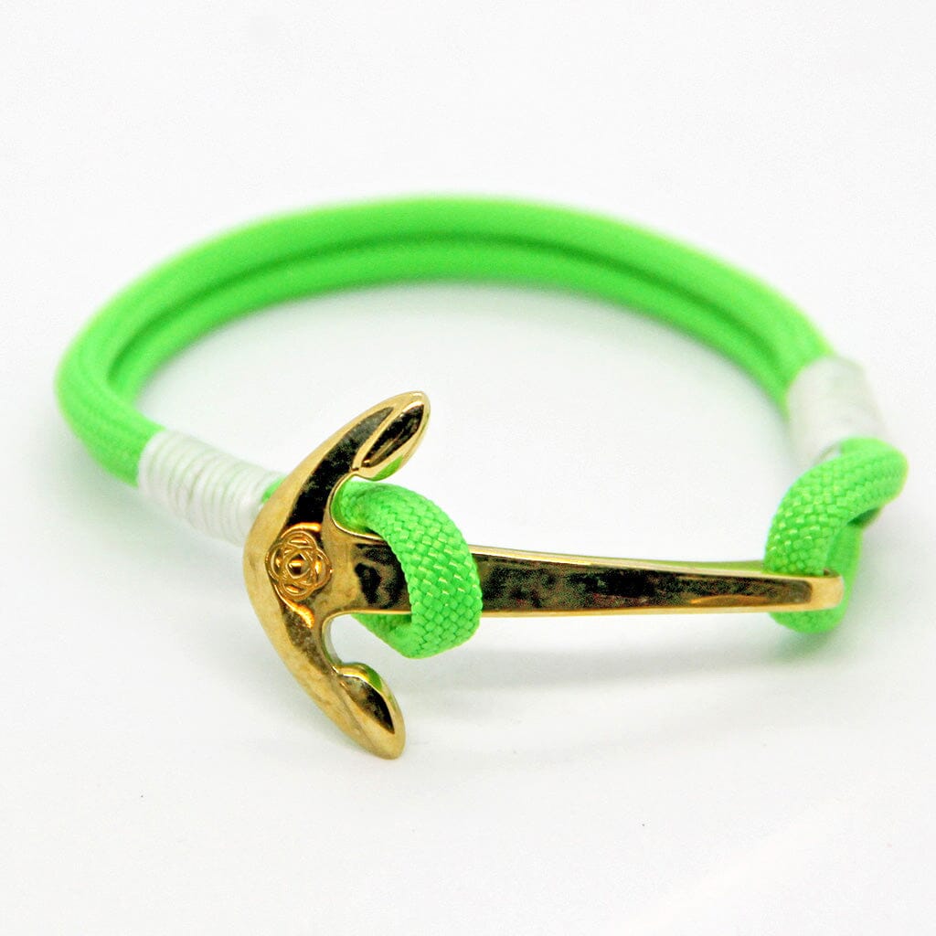 Lime Nautical Anchor Bracelet Brass Mystic Knotwork 