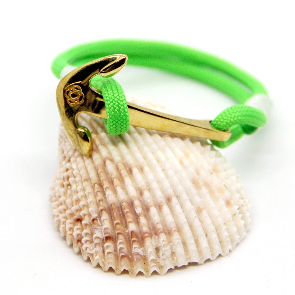 Lime Nautical Anchor Bracelet Brass Mystic Knotwork 