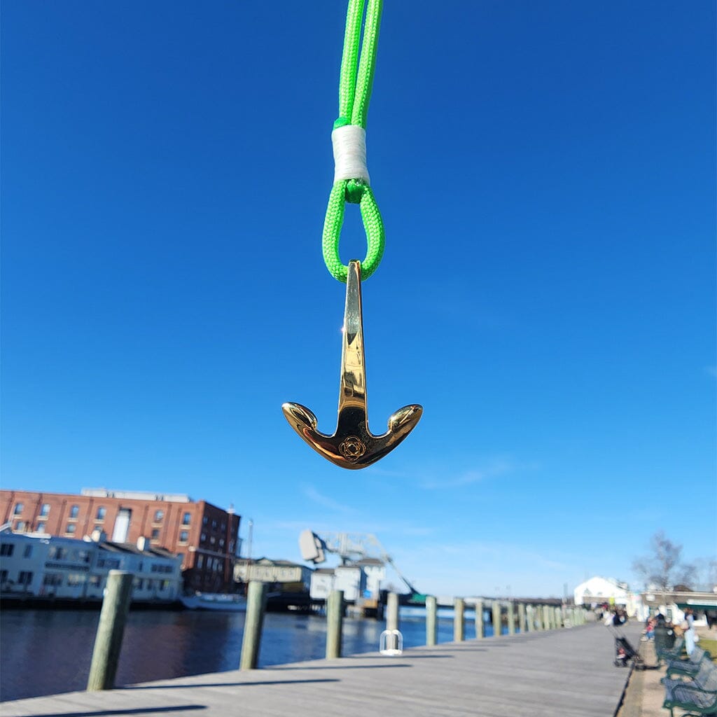 Lime Nautical Anchor Bracelet Brass Mystic Knotwork 