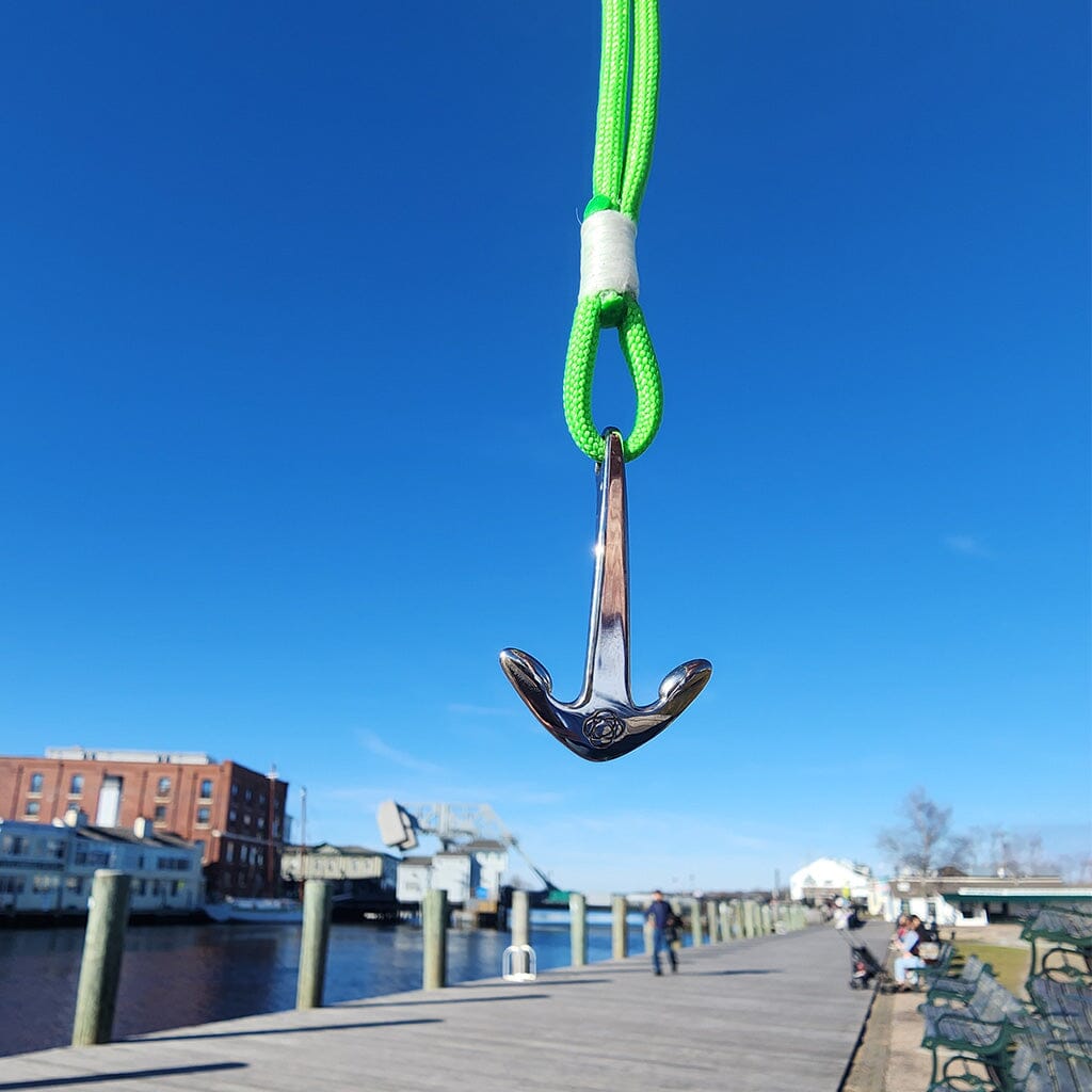 Lime Nautical Anchor Bracelet Stainless Steel Mystic Knotwork 