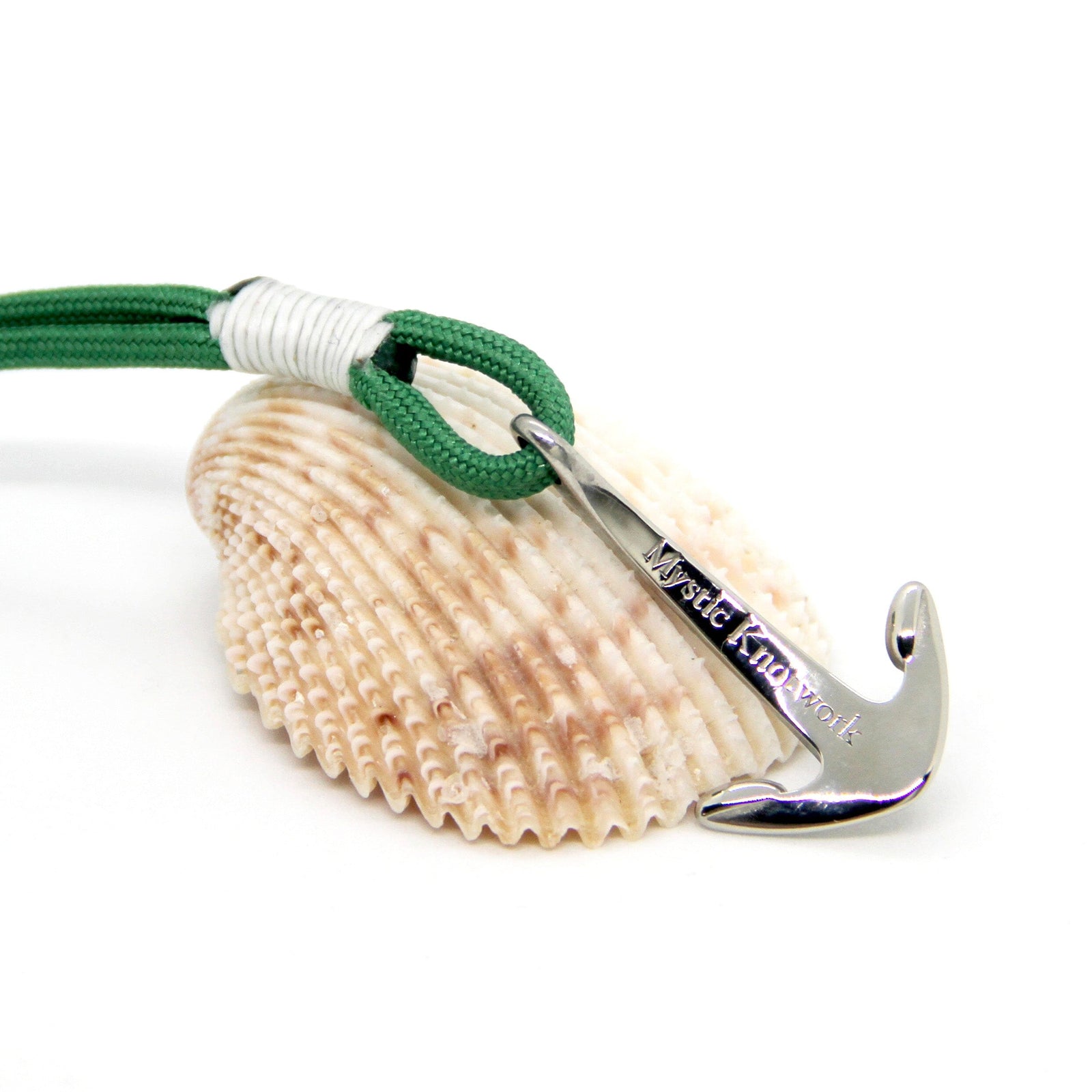 Green Nautical Anchor Bracelet Stainless Steel Mystic Knotwork 