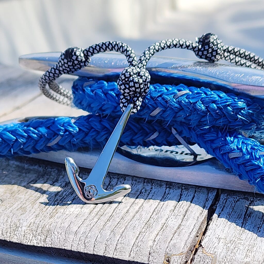 Black Diamond Anchor Adjustable Necklace Stainless Steel 167 Mystic Knotwork 