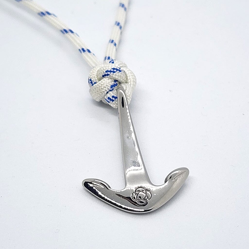 Blue Stripe Anchor Adjustable Necklace Stainless Steel 165 Mystic Knotwork 