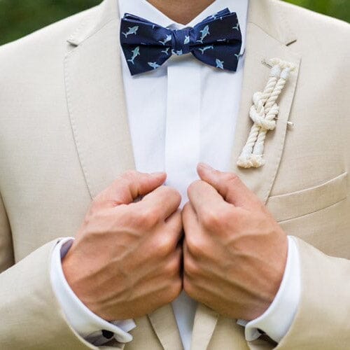 Reef Knot Boutonniere nautical wedding Mysticknotwork.com 