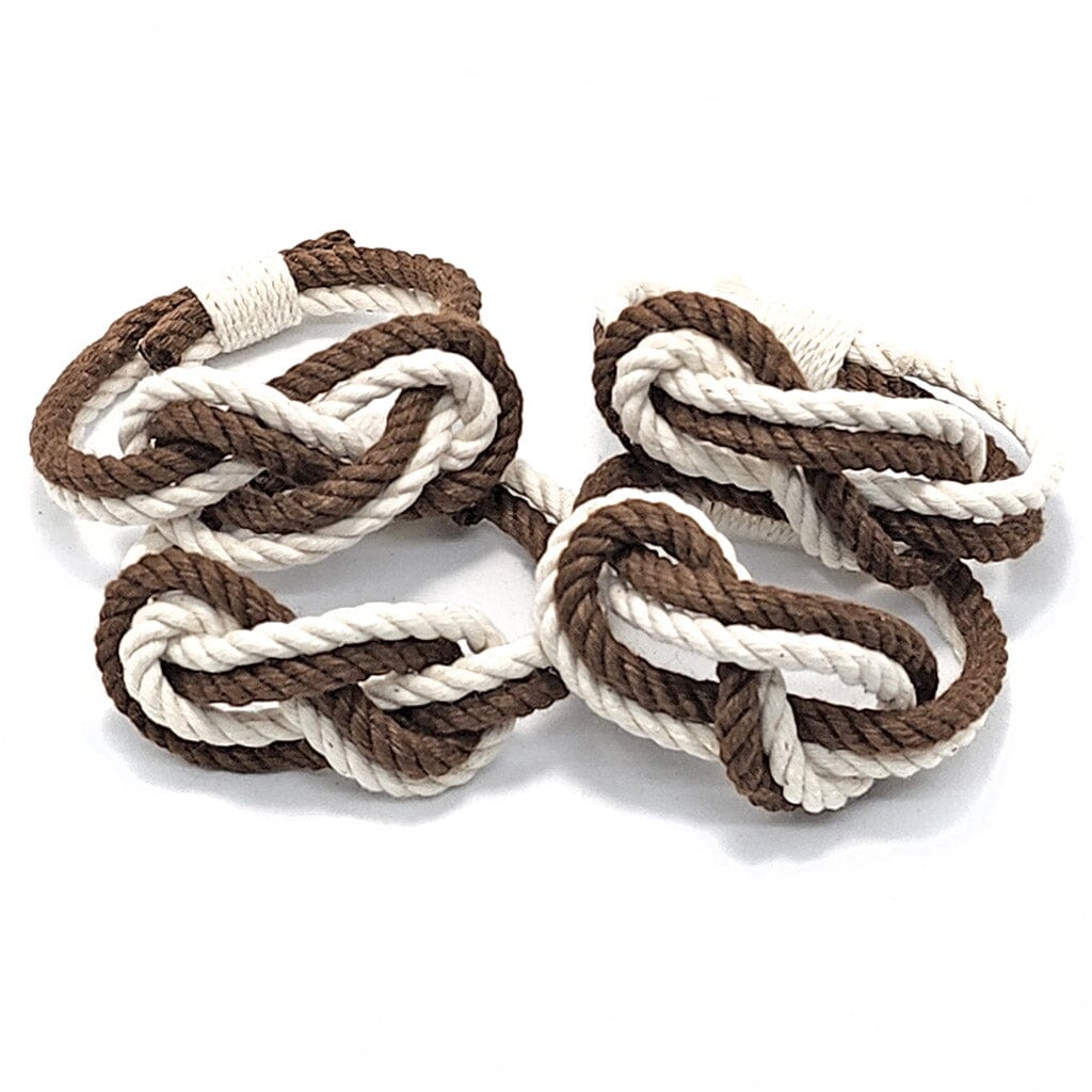Bulk Pricing Figure Eight Infinity Knot Napkin Rings, Stripe Sets of 4 Mystic Knotwork 