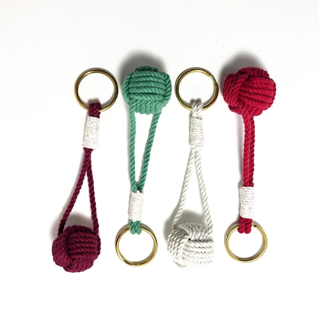 Nautical Knot Monkey Fist Key Chain, Traditional, Choose from 18 Colors handmade at Mystic Knotwork