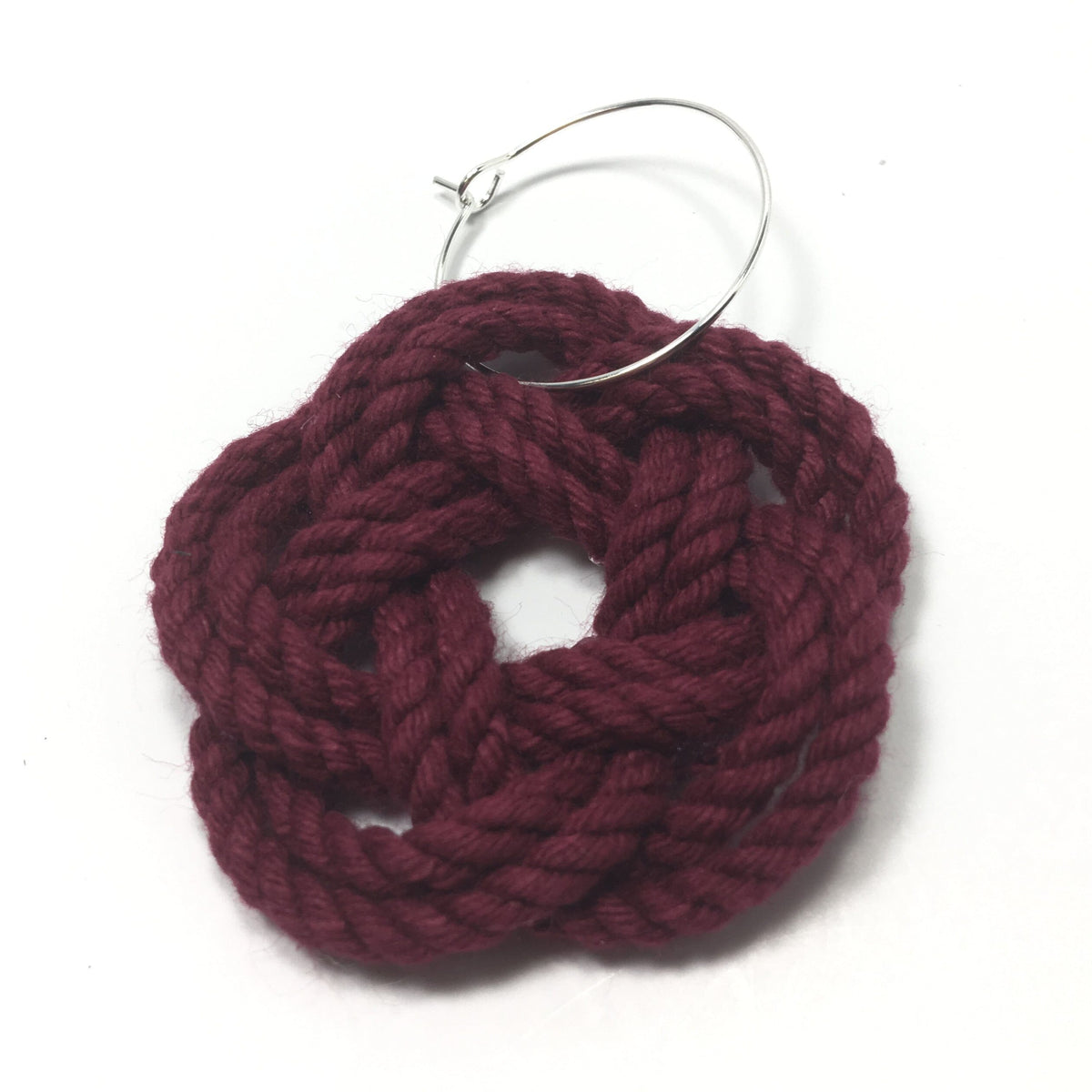 Sailor Knot Wine Charms Woven turkshead knot kitchen Mysticknotwork.com Burgundy 