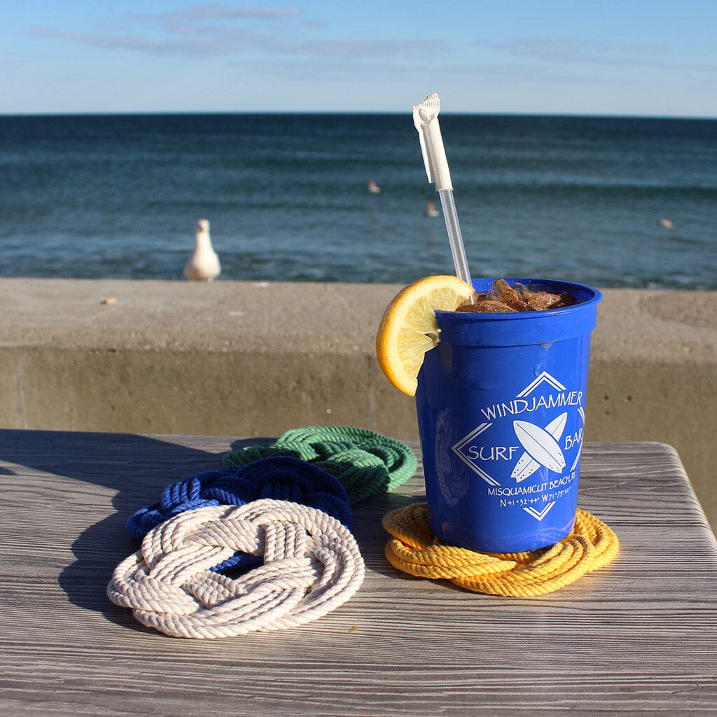 Sailor Knot Coasters, Woven in White, Set of 4 home decoration Mysticknotwork.com 