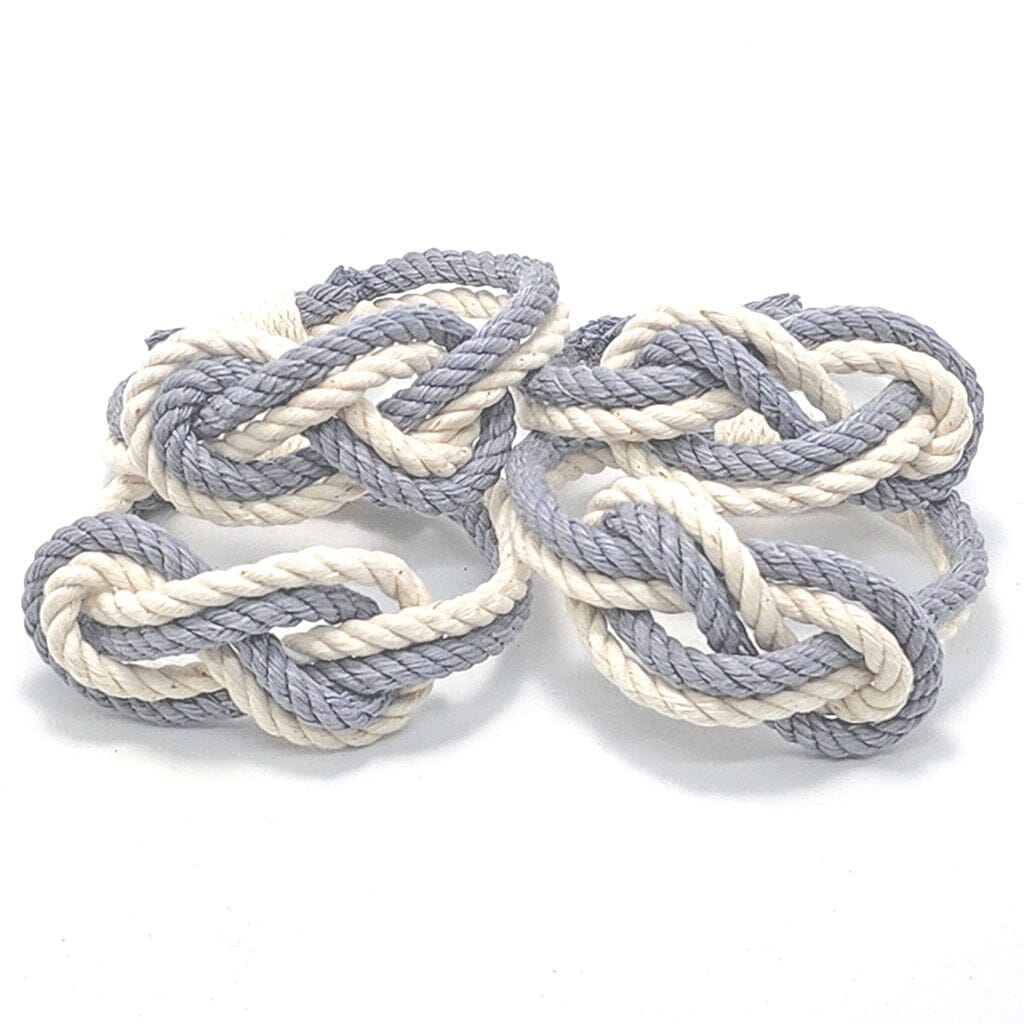 Figure Eight Infinity Knot Napkin Rings Stripe, Nautical Colors, Set of 4 napkin ring Mysticknotwork.com Gray 