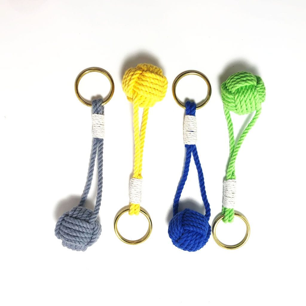 Nautical Knot Monkey Fist Key Chain, Traditional, Choose from 18 Colors handmade at Mystic Knotwork
