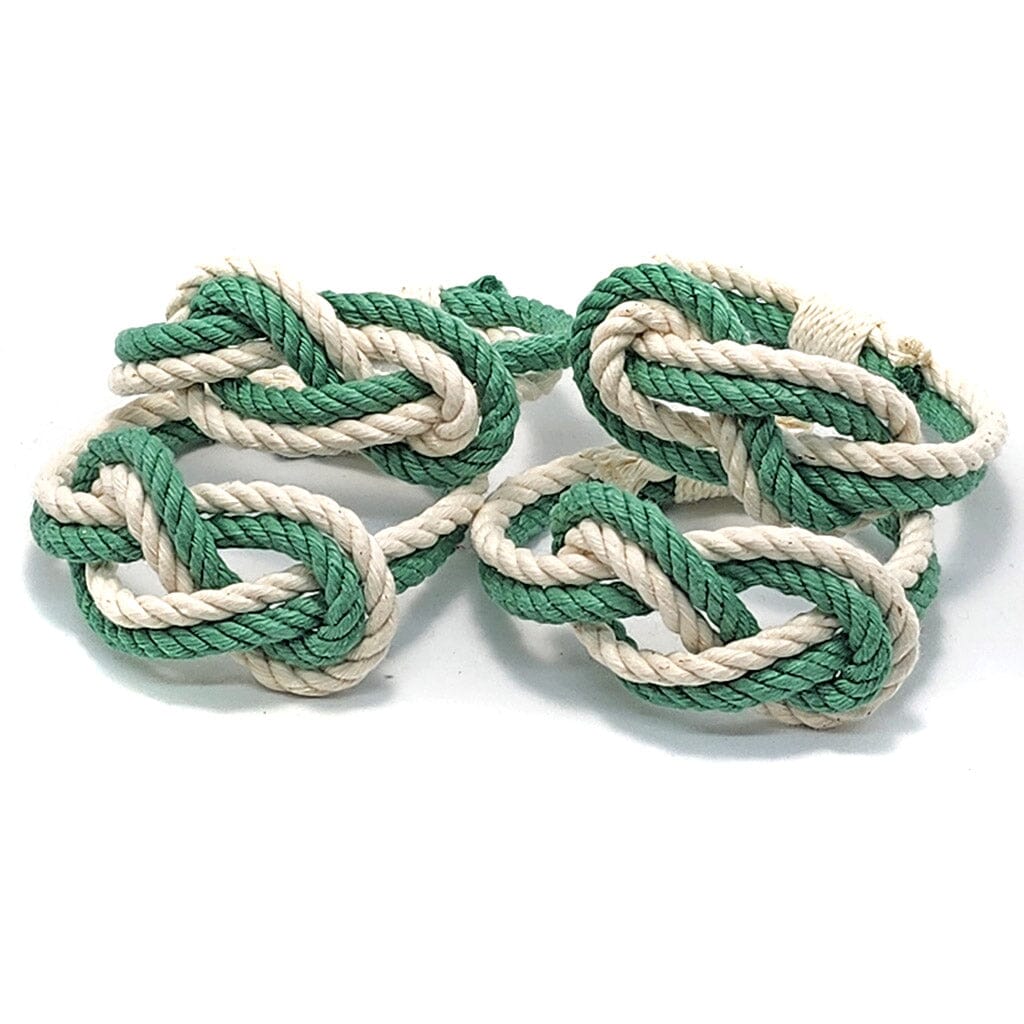 Figure Eight Infinity Knot Napkin Rings Stripe, Nautical Colors, Set of 4 napkin ring Mysticknotwork.com Green 