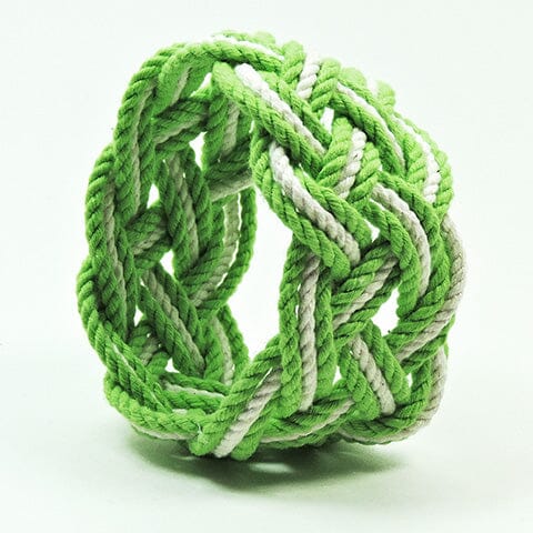 Wide Striped Sailor Knot Bracelet bracelet Mysticknotwork.com Small Lime and White 