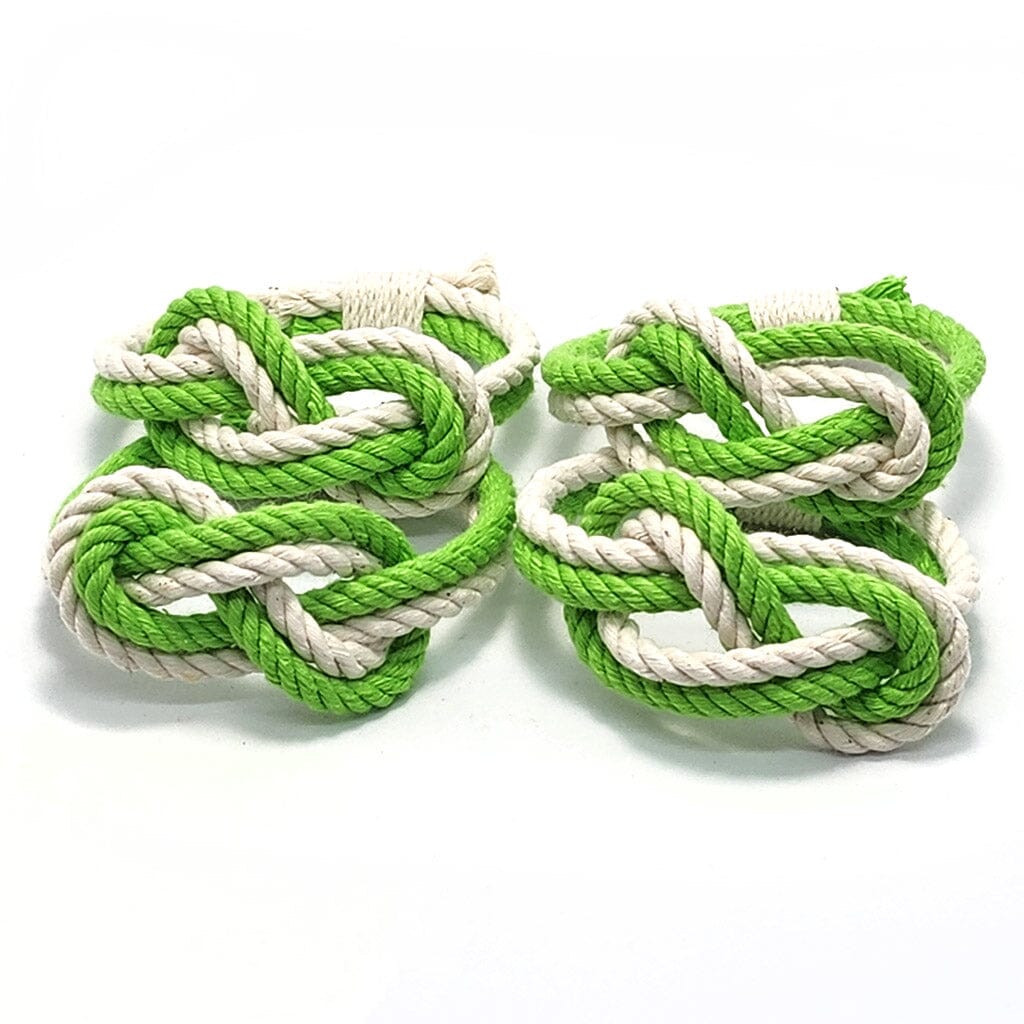 Figure Eight Infinity Knot Napkin Rings Stripe, Tropical Colors, Set of 4 napkin ring Mysticknotwork.com Lime 