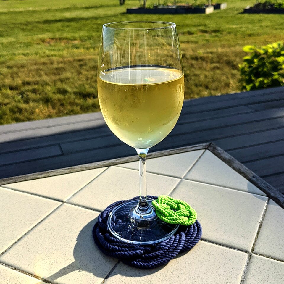 Sailor Knot Wine Charms Woven turkshead knot kitchen Mysticknotwork.com 