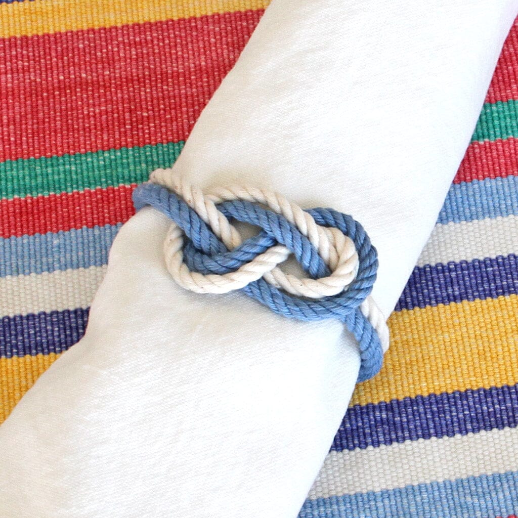 Figure Eight Infinity Knot Napkin Rings Stripe, Nautical Colors, Set of 4 napkin ring Mysticknotwork.com 