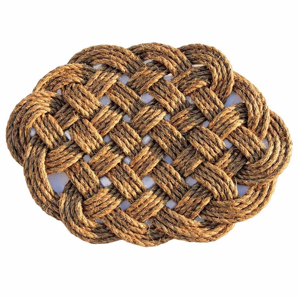 Woven Nautical Entry Rug, Round Door Mat - Mystic Knotwork