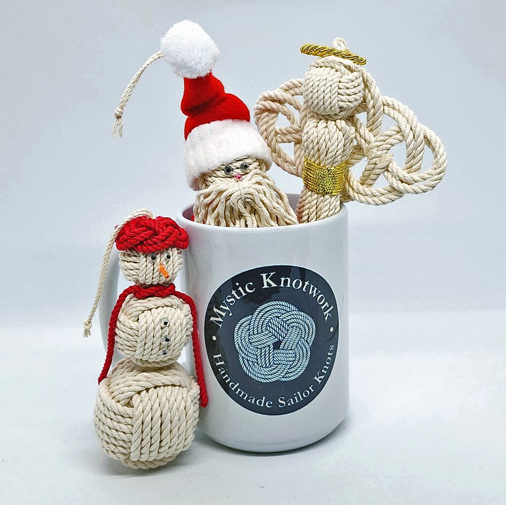 Nautical Santa Hand Woven Monkey Knots For Your Tree Christmas Mystic Knotwork 