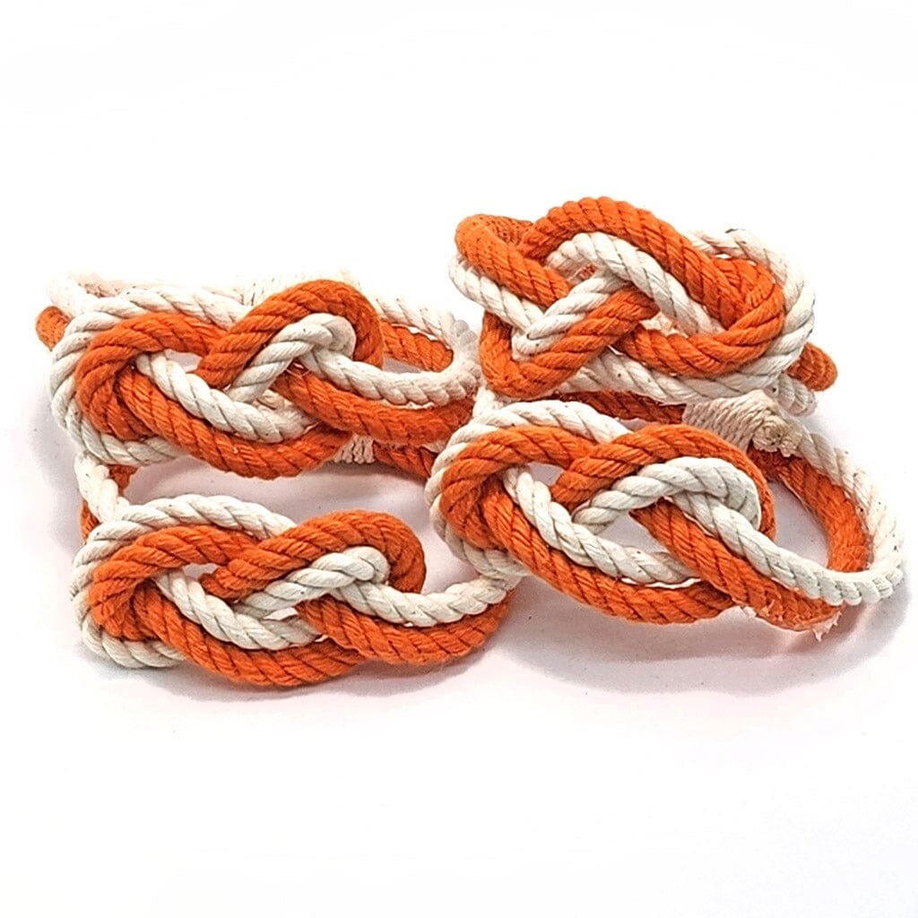 Figure Eight Infinity Knot Napkin Rings Stripe, Tropical Colors, Set of 4 napkin ring Mysticknotwork.com Orange 
