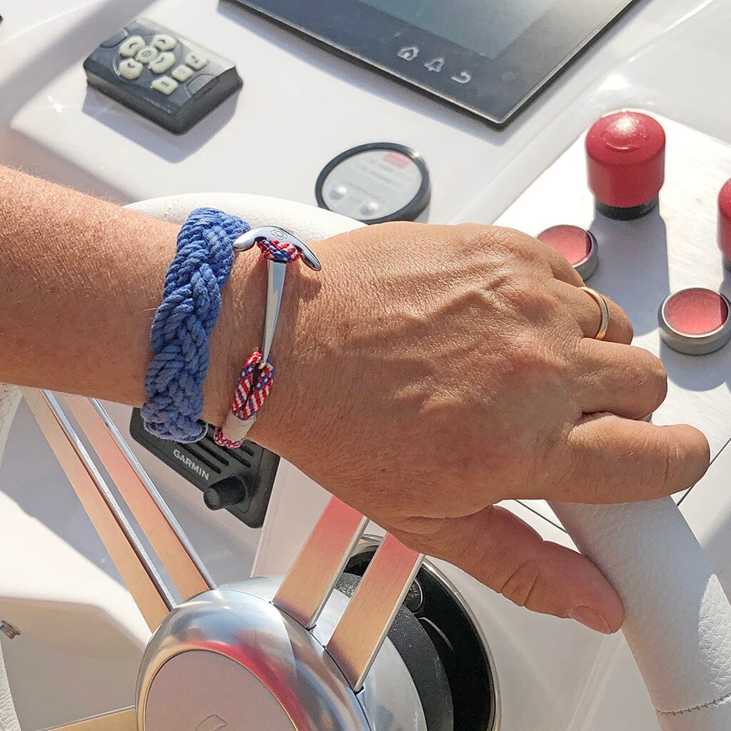 Patriotic Nautical Anchor Bracelet Stainless Steel 187 Mystic Knotwork 