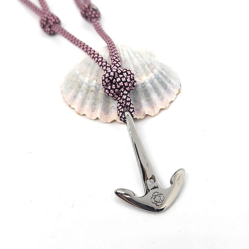 Blue Stripe Anchor Adjustable Necklace Stainless Steel 165 Mystic Knotwork 