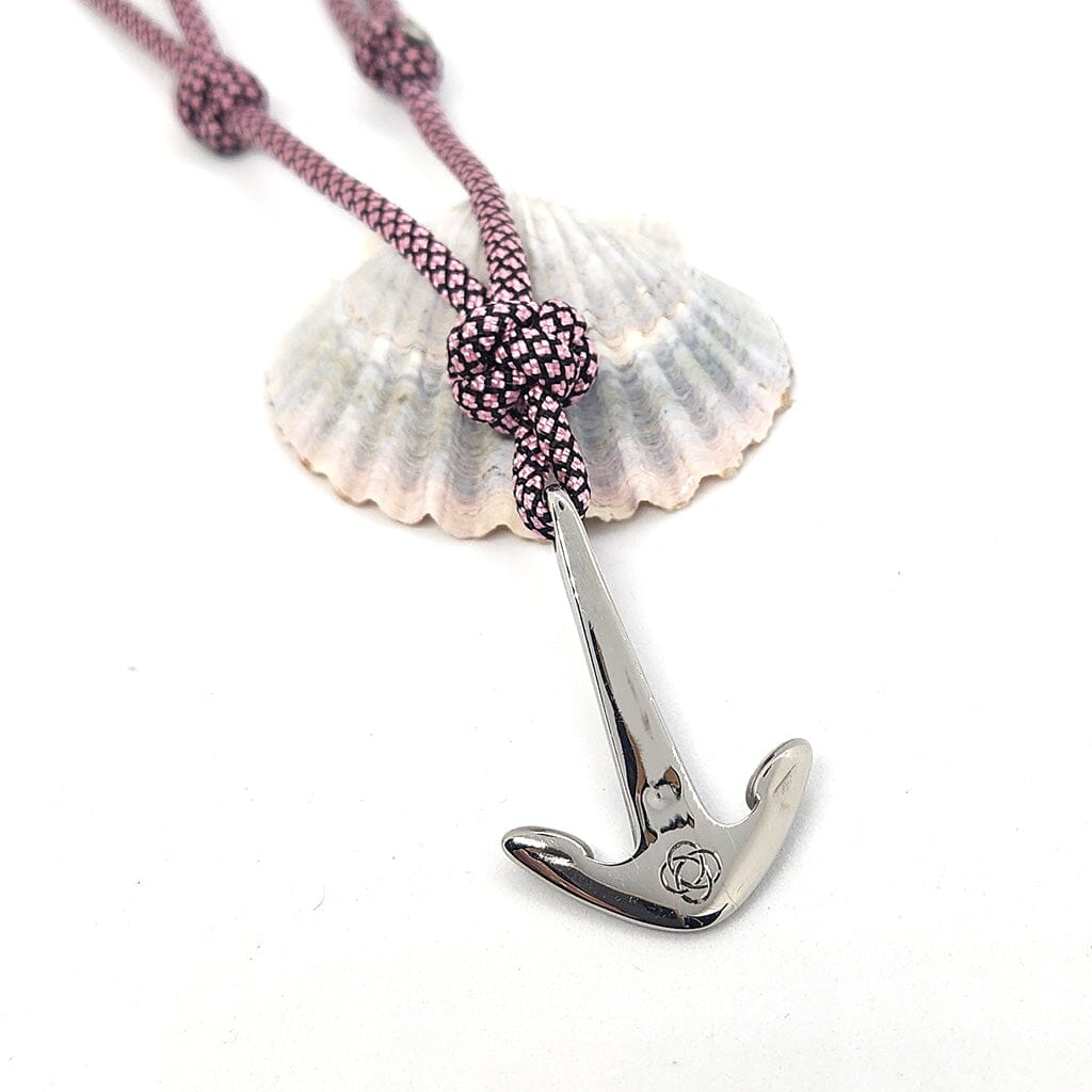 Pink Diamond Anchor Adjustable Necklace Stainless Steel 326 Mystic Knotwork 