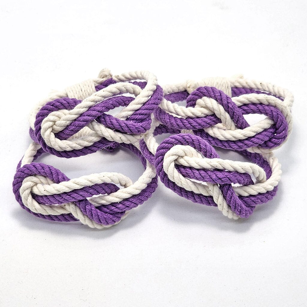 Figure Eight Infinity Knot Napkin Rings Stripe, Tropical Colors, Set of 4 napkin ring Mysticknotwork.com Purple 