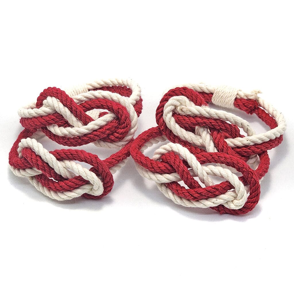 Figure Eight Infinity Knot Napkin Rings Stripe, Nautical Colors, Set of 4 napkin ring Mysticknotwork.com Red 
