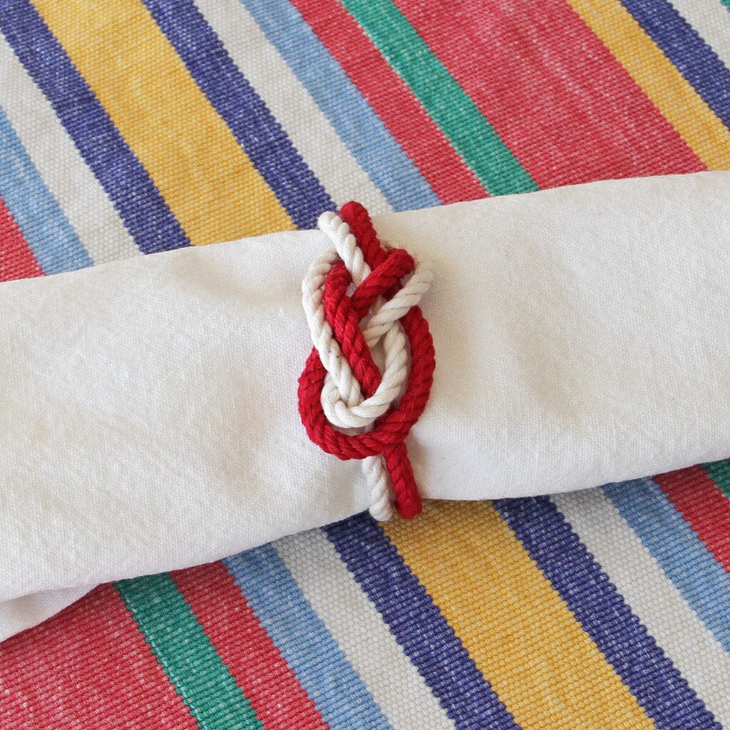 Figure Eight Infinity Knot Napkin Rings Stripe, Nautical Colors, Set of 4 napkin ring Mysticknotwork.com 