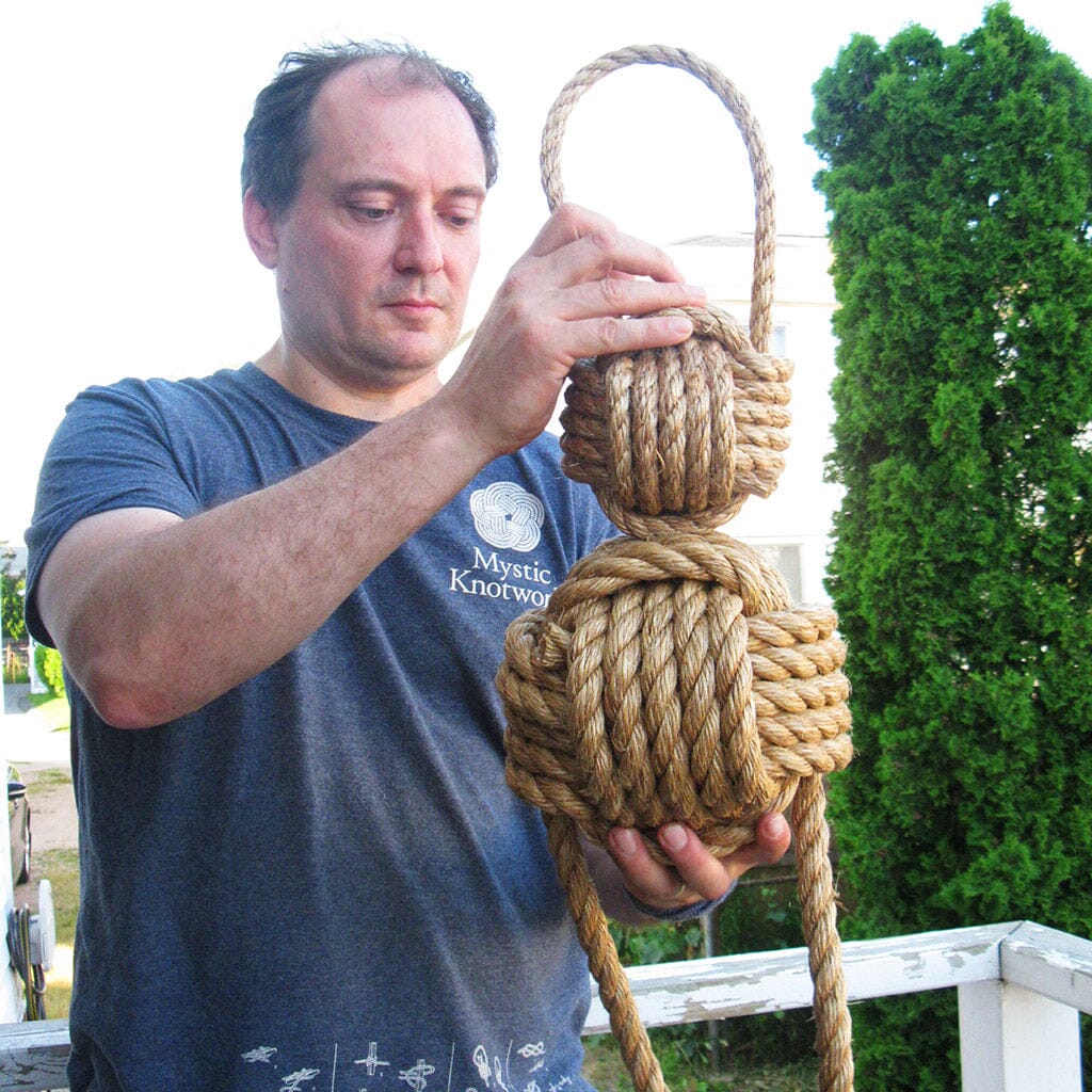 Monkey Fist Door Stop, Small Manila - Mystic Knotwork